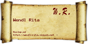 Wendl Rita névjegykártya
